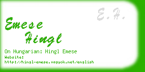 emese hingl business card